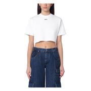 Korte mouwen ronde hals T-shirt Off White , White , Dames