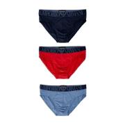 Blauw Print Stretch Katoenen Briefs Emporio Armani , Multicolor , Here...