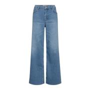 Hoge taille wijde pijp jeans in lichtblauw MOS Mosh , Blue , Dames