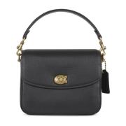 Gepolijste Leren Crossbody Tas Coach , Black , Dames