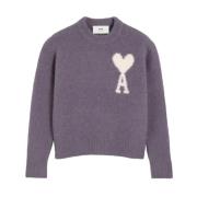 Gezellig De Coeur Logo Sweater Ami Paris , Purple , Dames