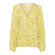 Snake Eye Stroke Lenteblouse Soaked in Luxury , Yellow , Dames