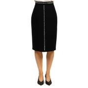 Zwarte kokerrok met strass versieringen N21 , Black , Dames