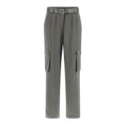 Cargo Broek Groen Satijn Viscose Guess , Green , Dames