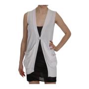 Witte Mouwloze Vest V-Hals Casual Pink Memories , White , Dames