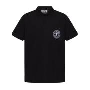 Zwart Logo Polo Shirt Versace Jeans Couture , Black , Heren