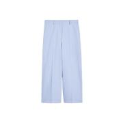 Zircone Katoen en Linnen Enkellange Broek Max Mara , Blue , Dames