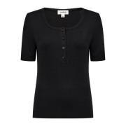 Zwarte Tee Blouse Slida Stijl Soaked in Luxury , Black , Dames