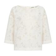 Elegante Kant Blouse Whisper White Soaked in Luxury , White , Dames