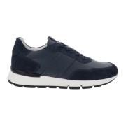 Italiaanse leren sneakers voor heren Nerogiardini , Blue , Heren