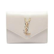 Pre-owned Leather wallets Saint Laurent Vintage , White , Dames