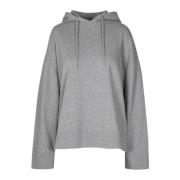 Katoenen hoodie met geborduurd logo Semicouture , Gray , Dames