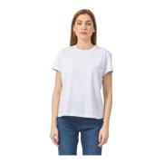 Witte Jersey Katoenen T-shirt Patrizia Pepe , White , Dames