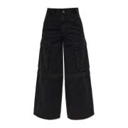 Cargo broek Adidas Originals , Black , Dames