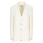 Ivoor Blazer met Reverskraag MM6 Maison Margiela , Beige , Dames