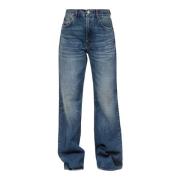 Blauwe Stone Wash Straight Leg Jeans Haikure , Blue , Dames