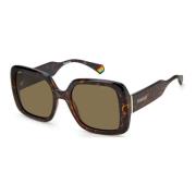 Havana Bronze Gepolariseerde Zonnebril Polaroid , Brown , Dames