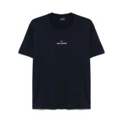 Navy Blue Logo Print Crew Neck T-shirt Paul & Shark , Blue , Heren