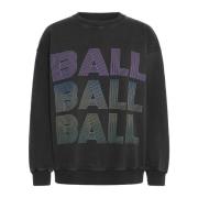 Zwarte Sweatshirt met Cool Logo Ball , Black , Dames