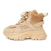 Gezellige Winter Platform Sneakers Cesare Gaspari , Beige , Dames