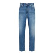 Indigo 5-pocket straight leg fit denim broek Iceberg , Blue , Heren