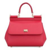 Leren handtas met Dauphine-print Dolce & Gabbana , Red , Dames