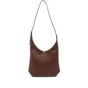 Bruine Schoudertas met Afneembare Pouch Loulou Studio , Brown , Dames