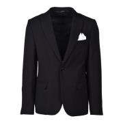 Elegante Blazer Jas Geknoopt Gevoerd Daniele Alessandrini , Black , He...