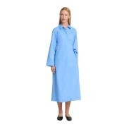 Lange Katoenen Overhemdjurk in Blauw Selected Femme , Blue , Dames