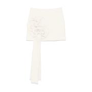 Rok met bloemenapplicatie en ceintuur Marella , White , Dames