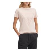 Adele SS CN TEE Roze Katoenen T-shirt Guess , Pink , Dames