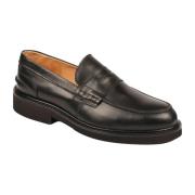 Zwarte Leren Loafer Schoenen Exton , Black , Heren