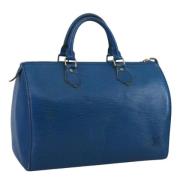 Pre-owned Leather handbags Louis Vuitton Vintage , Blue , Dames