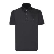 Katoenmix poloshirt met korte mouwen Emporio Armani , Black , Heren