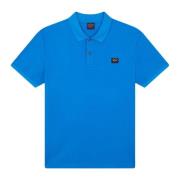 Heren Katoenen Piqué Polo met Badge Paul & Shark , Blue , Heren