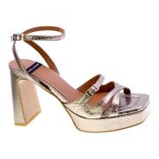 Python Print Leren Sandalen Angel Alarcon , Brown , Dames