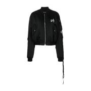 Geborduurde Motief Bomberjack Ann Demeulemeester , Black , Dames