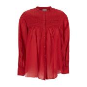 Rode Shirt met Geplooide Details Isabel Marant Étoile , Red , Dames