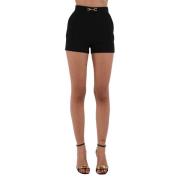 Crêpe shorts met gouden details Elisabetta Franchi , Black , Dames