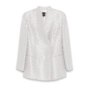 Geometrische Jacquardjas met pailletten Giorgio Armani , White , Dames