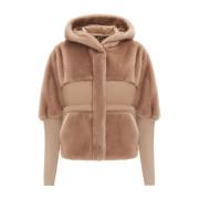 Oversized Faux Fur Jacket - Beige Cesare Gaspari , Beige , Dames