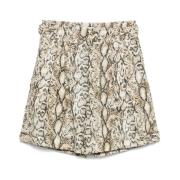 Beige Snake Print Taille Shorts Isabel Marant , Multicolor , Dames