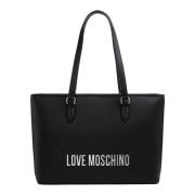 Stijlvolle Tote Bag met rits Love Moschino , Black , Dames