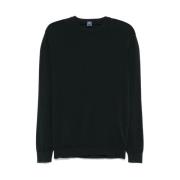 Zwarte Crew Neck Sweater Lange Mouwen Fedeli , Black , Heren