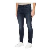 Zwarte Skinny Katoenen Jeans Calvin Klein , Blue , Heren