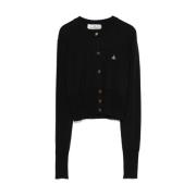 Zwarte Crew Neck Sweater met Orb Logo Vivienne Westwood , Black , Dame...