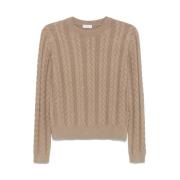 Taupe Bruin Paillet Crew Neck Sweater Brunello Cucinelli , Brown , Dam...