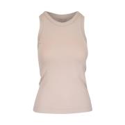 Beige Crew Neck Sleeveless Top Brunello Cucinelli , Beige , Dames