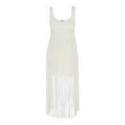 Witte Midi Jurk met Franje Zoom Simkhai , White , Dames