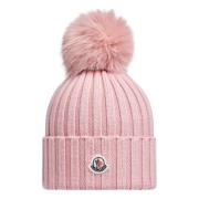 Merino Wol Pom Pom Beanie Moncler , Pink , Unisex